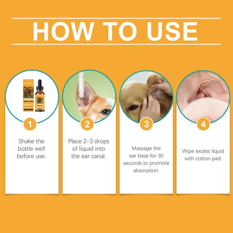 Yegbong Pet Ear Cleaning Drops Remove Wax Dirt Relieve Itchy & Odor Gentle Daily Care For Puppy Kitten.. - view 5