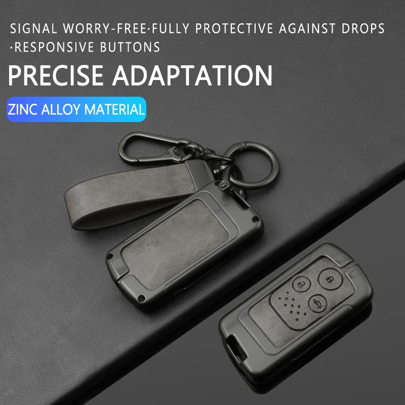 

Zinc Alloy Leather Car Key Case Cover for Honda CRV Fit Fried Freed Spike Step WGN RG1 Spada CRZ Shell Keychain Accessories