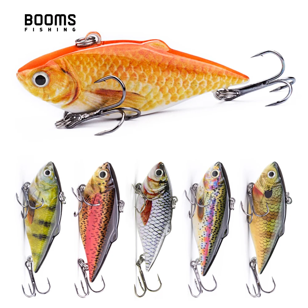 

Booms Fishing VI1 Fishing Lure Tackle Rattling Baits VIB Fishing Lure 9g Wobblers For Pike Perch Metal Vibration Bait