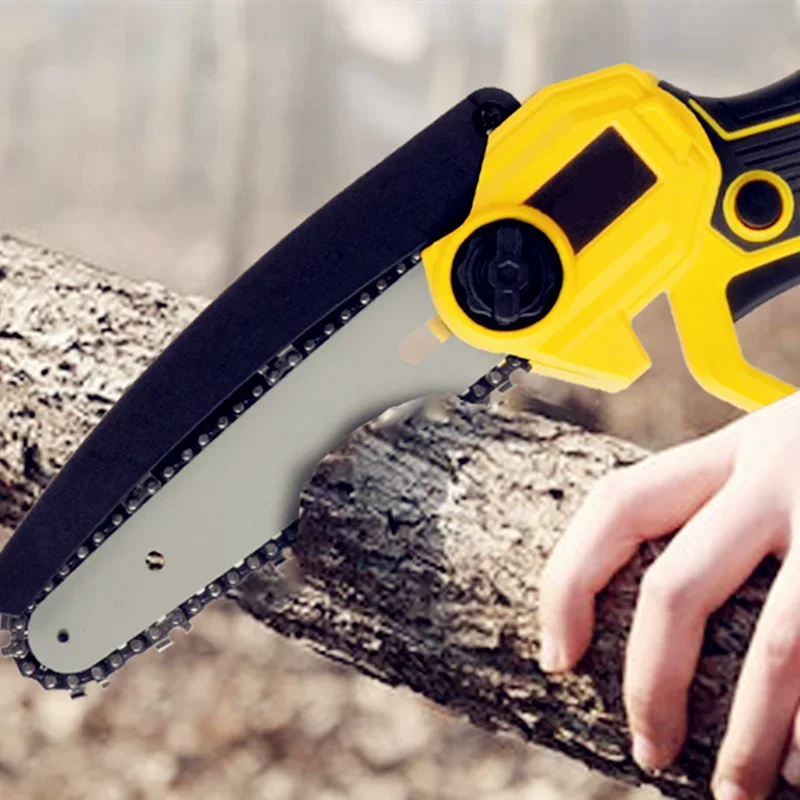 

6 Inch Cordless Chain Saw WoodworKing Pruning Garden Power ToolsFit For Dewalt 18V 20V Battery Brushless Electric Chainsaw