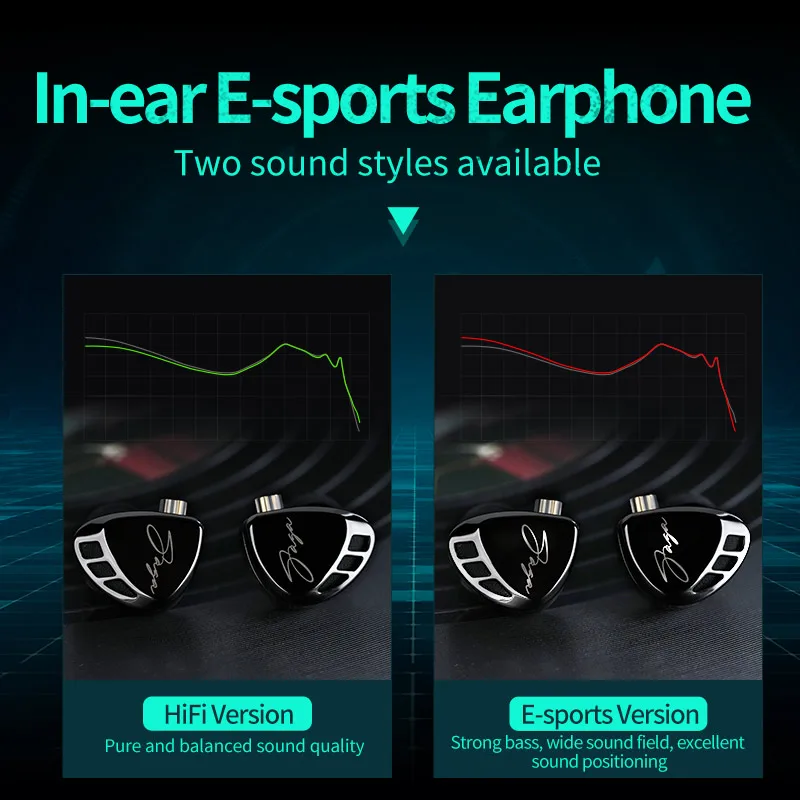 KZ Saga In Ear Gaming E-sports Earphone Stage Live Headphones Bass Fever Metal Earbuds