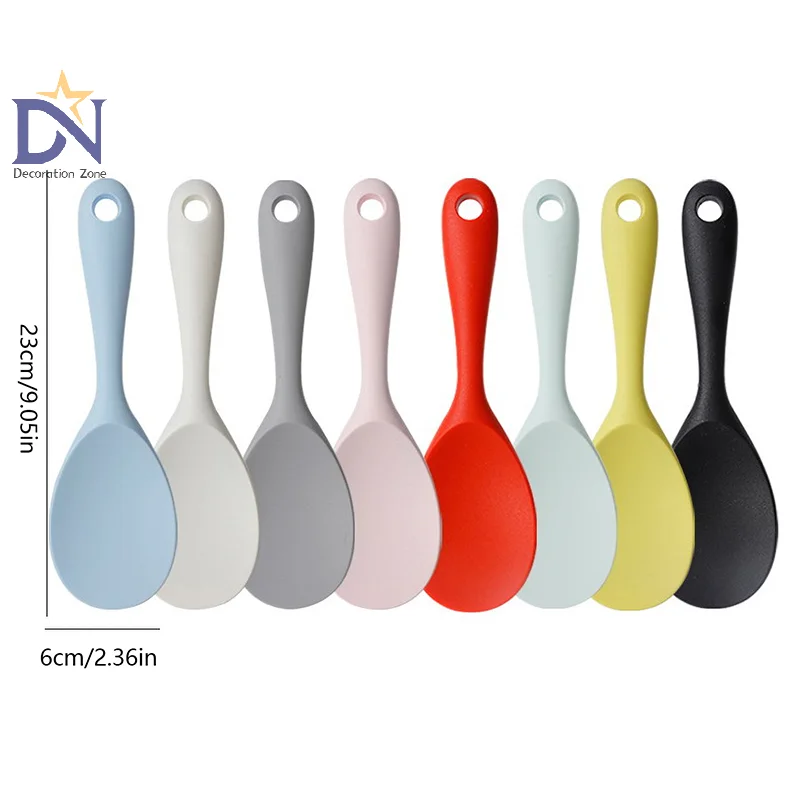 1PC Food Grade Silicone Rice Spoon Household Non Stick Pot Cooking Spoon High-temperature Resistant Kitchen Tools