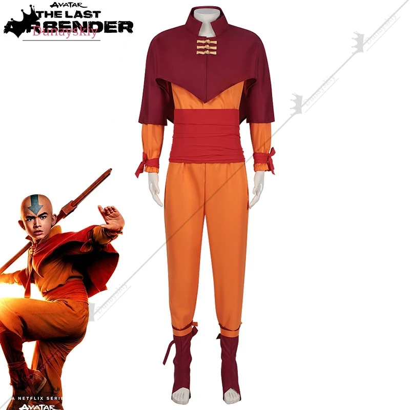 The Last Airbender Aang Anime Cosplay Costume Adult/Children Suit Aang Cosplay Costume Halloween Carnival Party Subdue