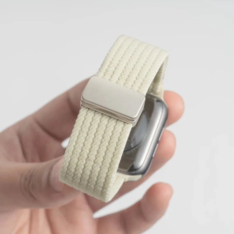 حزام حلقة من النايلون المضفر لساعة أبل الترا 3 2 49 مللي متر 11 10 42/46 مللي متر 9 8 7 45/41 مللي متر سوار مغناطيسي iwatch 6 5 SE 44/40 مللي متر #4