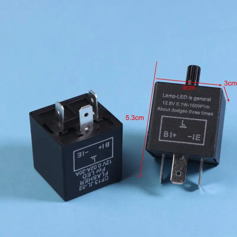 

12V 3‑PIN Adjustable LED Flasher Relay Turn Light Blinker For Automotive Motorcycle 3‑PIN LED Flasher LED Flasher