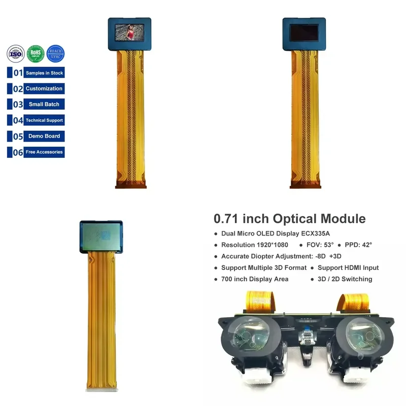 ECX335AF Mini AR Organic Light Emitting Diode LCD 0.71 inch 1920 * 1080 Miniature Organic Light Emitting Diode AMOLED Display