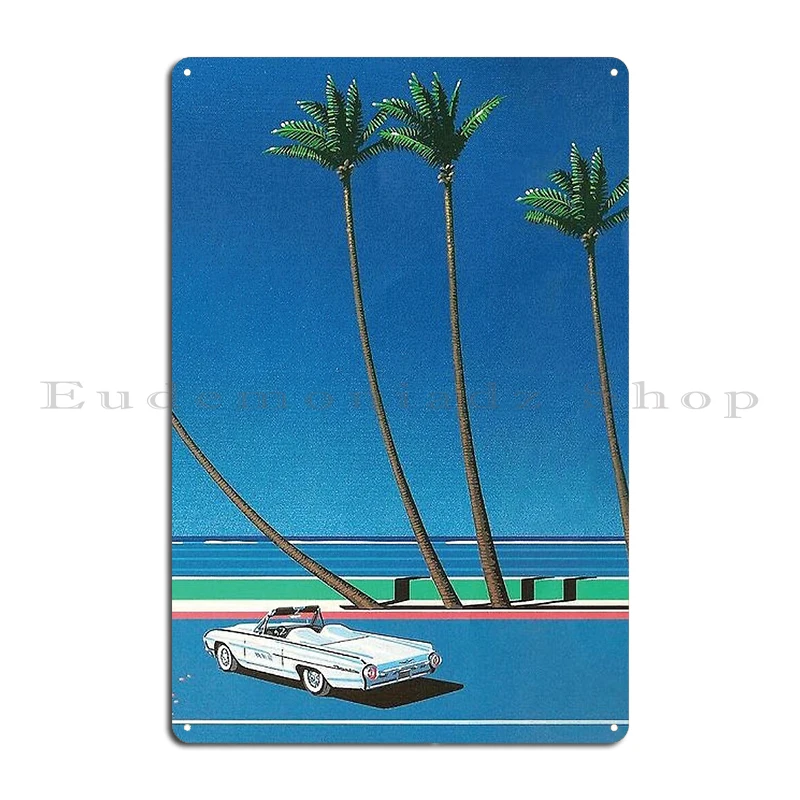 Hiroshi Nagai Art Print Poster Vaporwave Aesthetic Wallpaper Plane Metal Home Iron Wall Decor Plates Cinema Tin Sign Poster