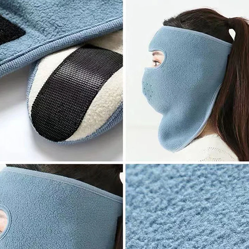 Máscara facial antipolvo a prueba de viento, sombrero, máscaras transpirables, protección ocular HD, gafas antiniebla, cubierta con capucha, gorro cálido para invierno, ciclismo y esquí