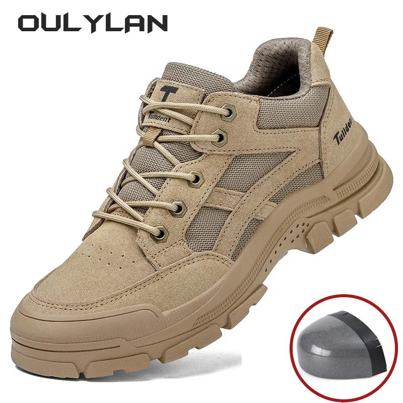 Safety Shoes Men With Steel Toe Cap Anti-smash Men Work Shoes Sneakers Light Puncture-Proof Indestructible Shoes Dropshipping