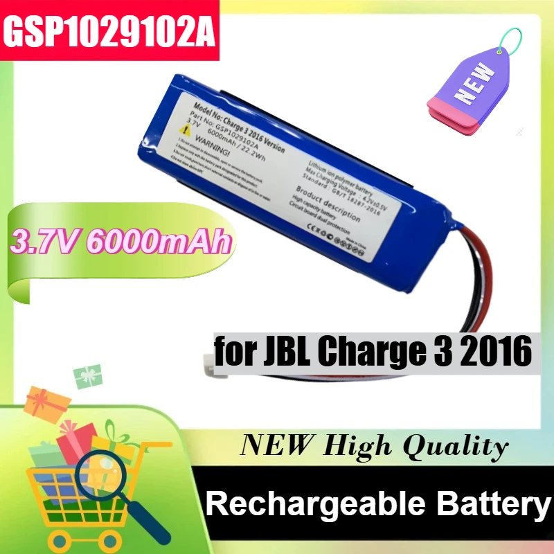 

GSP1029102A 320SL for JBL Charge 3 2016 3.7V 6000mAh Li-ion Bluetooth Speaker Battery
