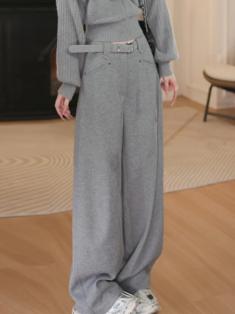 

Женские брюки с высокой талией, прямые, широкие, повседневные, модные, весна-осень, новый дизайн, эффект похудения