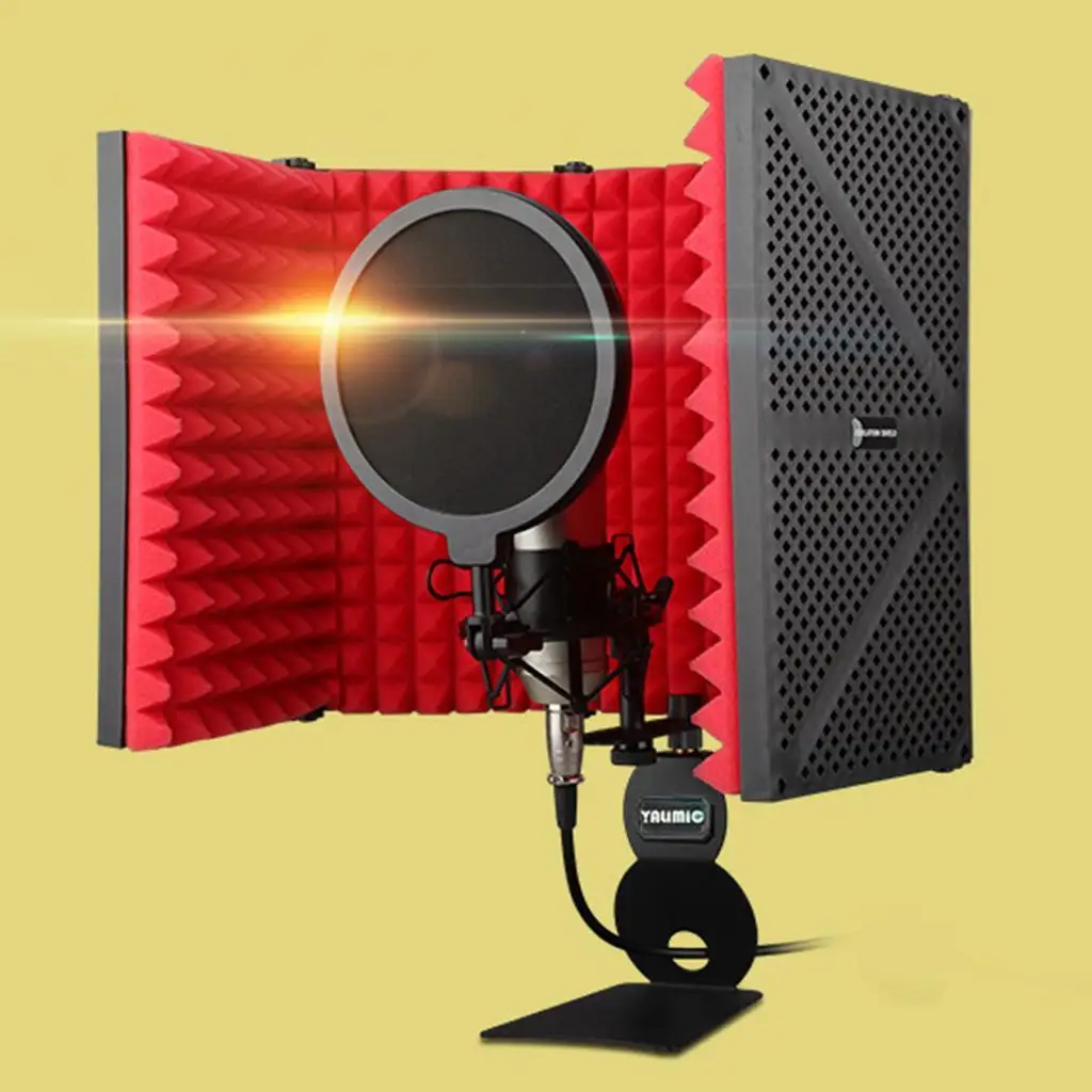Foldable Metal Mic Isolation Shield for Microphone Recording Equipment view 3