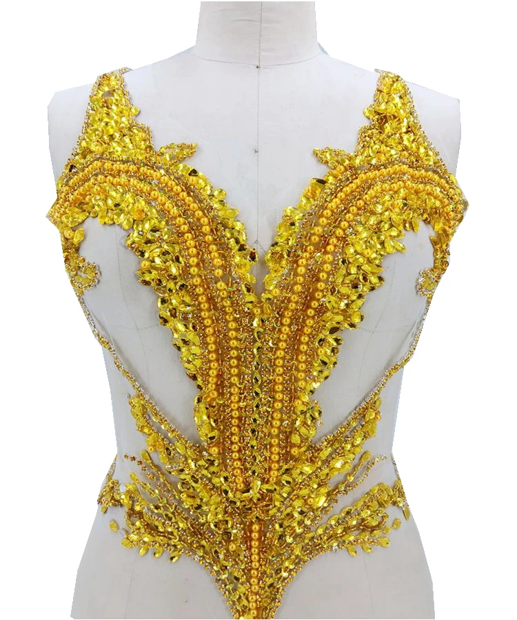 Imagem -03 - Feito à Mão de Prata Costurar em Strass Applique em Malha Cristais Guarnição Remendos 56*44cm para Vestido Faça Você Mesmo Acessórios