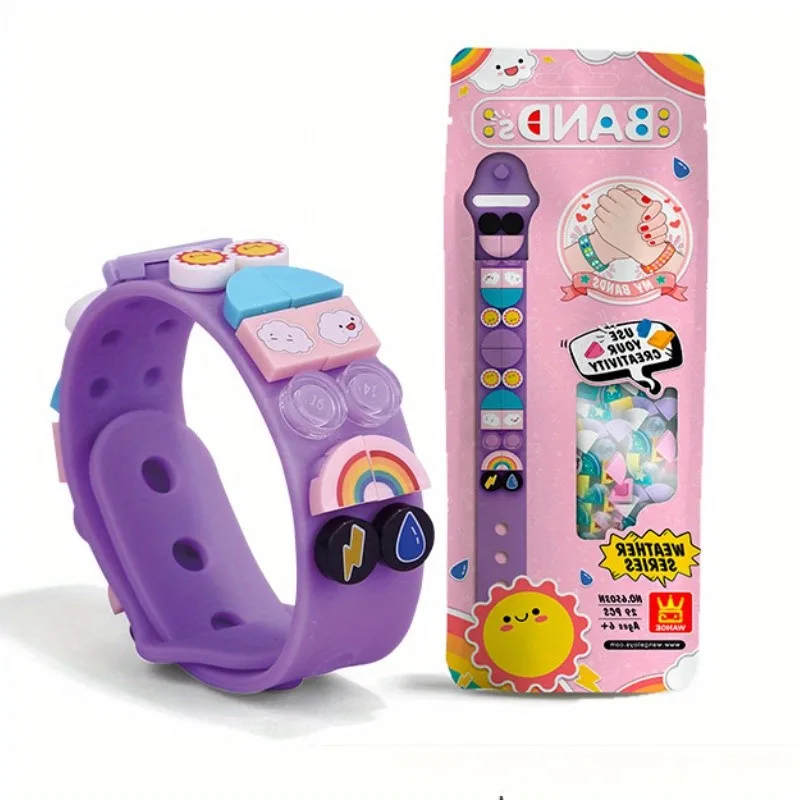 

Набор из 29 фиолетовых строительных блоков-браслетов для девочек, STEM-игрушка, 3D-пазл, развивающая игрушка для детей, DIY, для подарков на Рождество, День рождения, Новый год