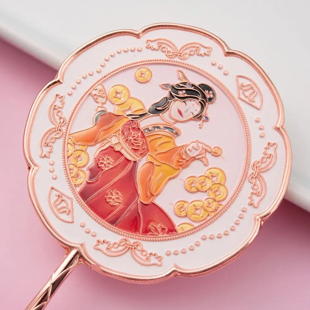 Retro 3D Bloem Make-upspiegel Chinese Stijl Vlinder Getextureerde Metalen Cosmetische Spiegel Prachtige Handspiegel Reizen