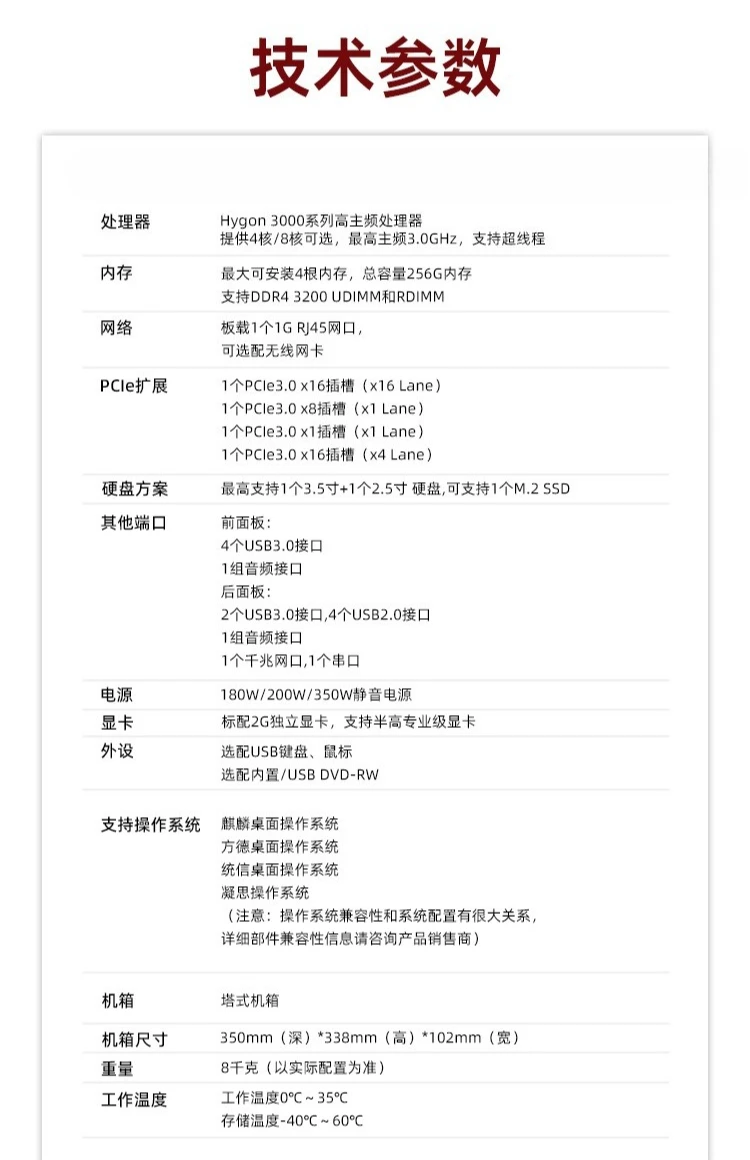 Inländischer Xinchuang-Workstation-Desktop-Computer W40P Haiguang