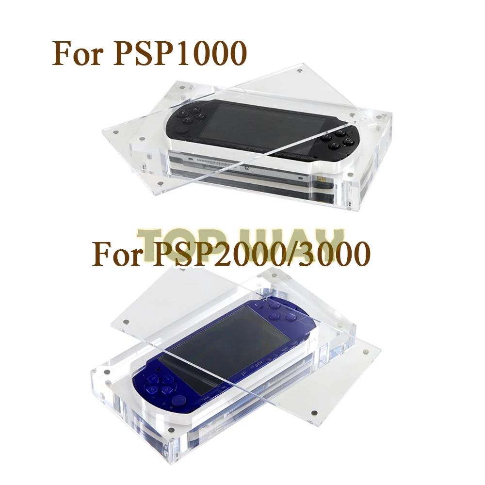 Estojo de cartão acrílico altamente transparente, caixa de exibição do jogo, acessórios de reparação, PSP1000, PSP2000, PSP3000, 1pc