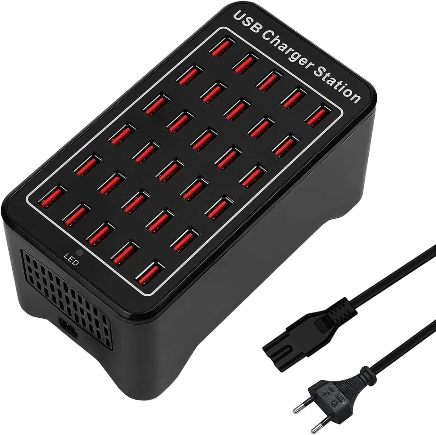 30 Ports USB Charger 100W/150W Smart USB Charger Desktop Charging Hub Multi-Port Charging Station for Samsung/iPhone/iPad/Tab