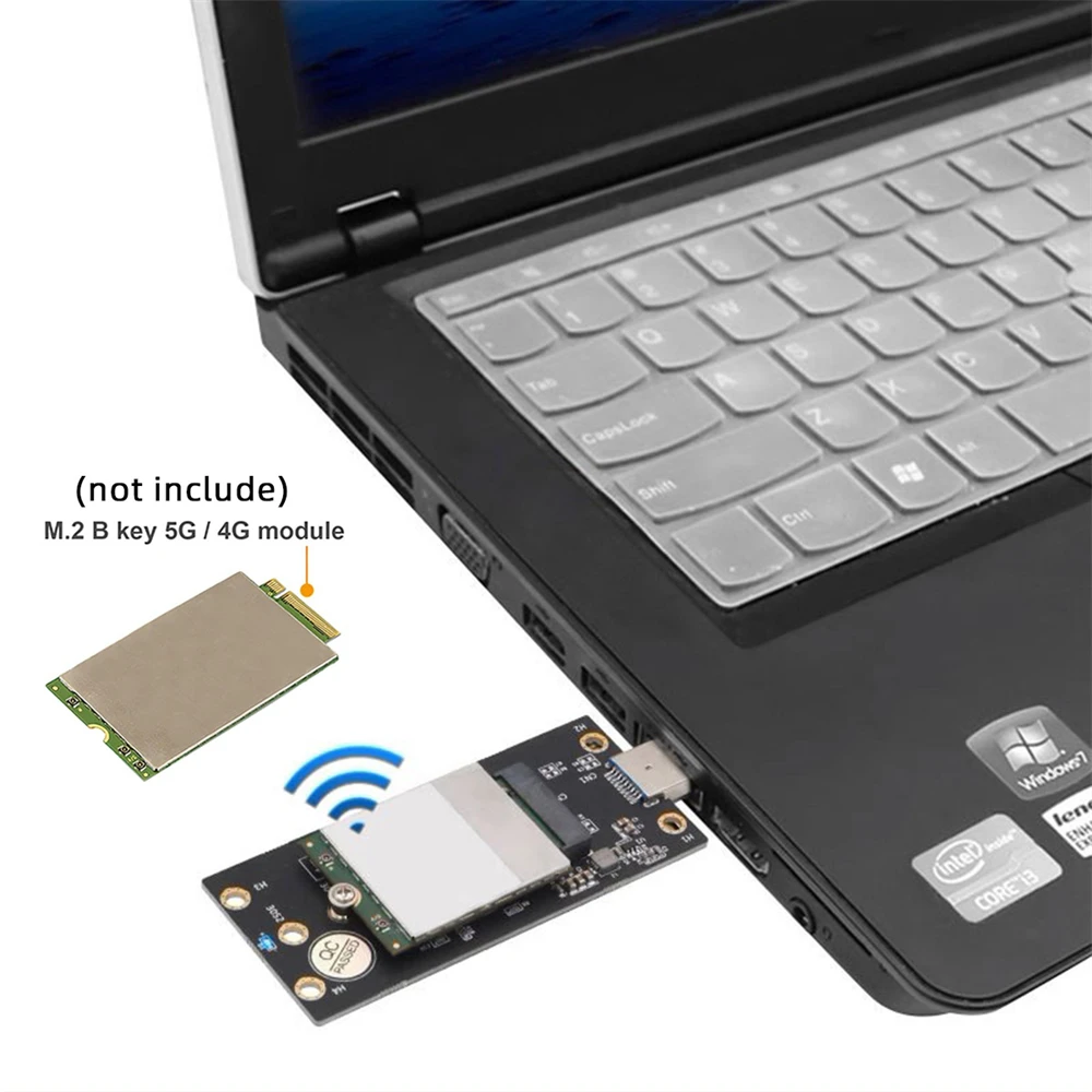 For 3G/4G/5G LTE Wireless Module Modem Card NGFF M.2 Key-B WWAN to USB 3.0 Adapter Riser Card w SIM Slot