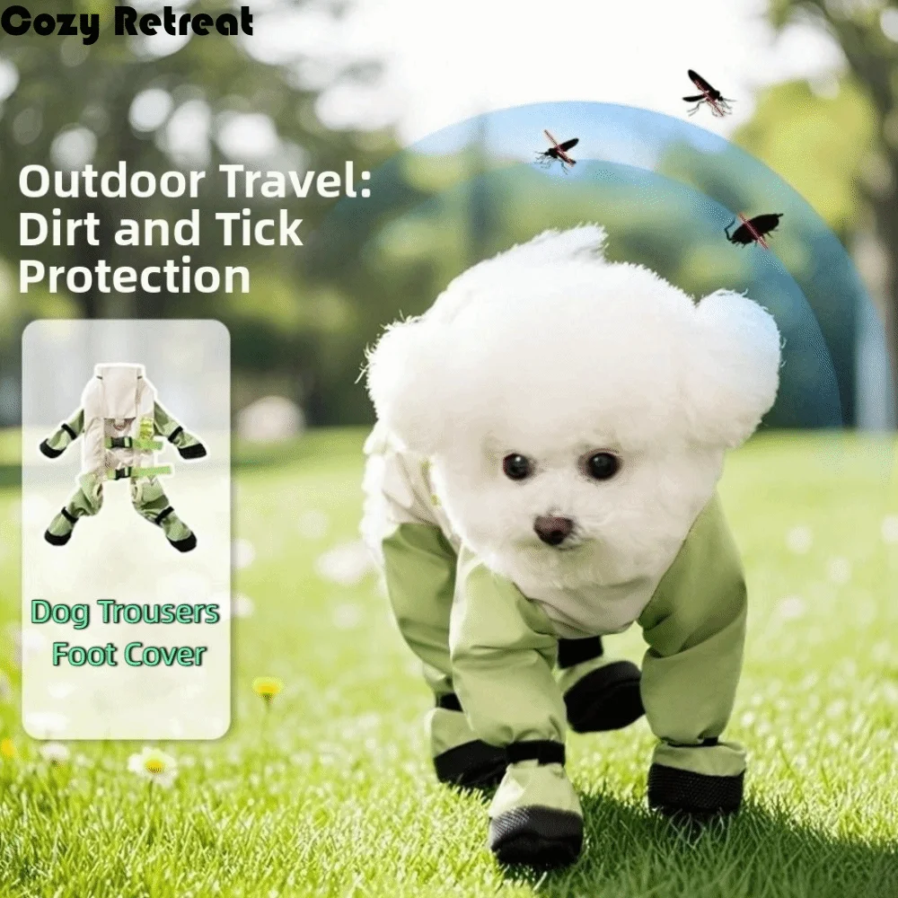 

Waterproof Reflective Stripe Pet Pants Stain Resistant Adjustable Full Coverage Dog Boots Quick Dry Easy To Clean