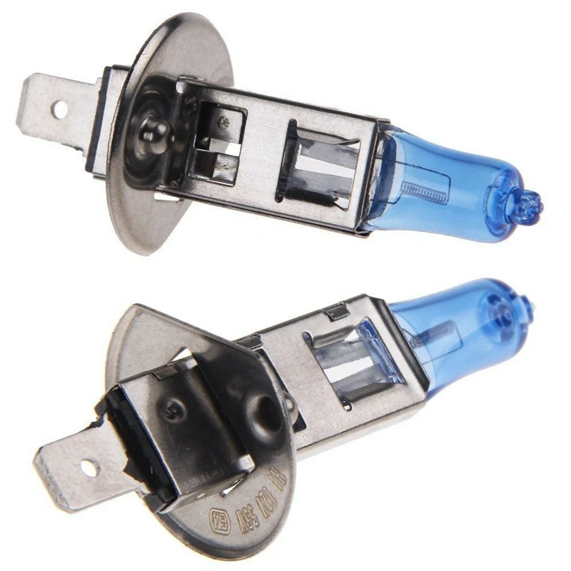 2X H1 6000K Xenon Gas Halogen Headlight White Light Lamp Bulbs 55W 12V