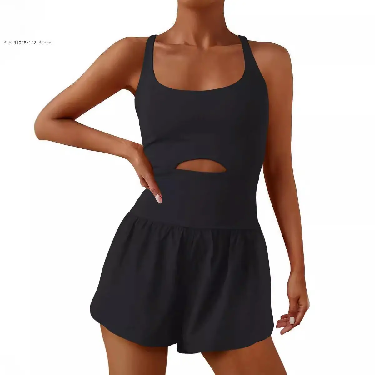 Summer and Autumn European and American Sexy Outdoor Sports Casual Commuting Shorts Vest Jumpsuit for Women