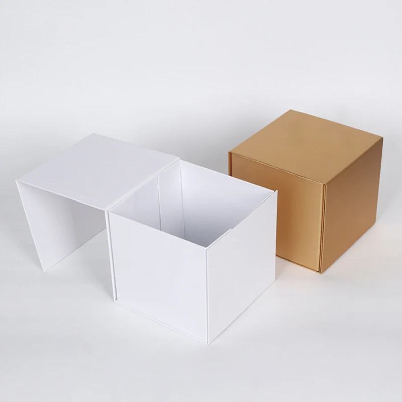 

4pcs Clamshell Square Gift Box for Wedding Birthday Party Cake Baking Gifts Packaging Box, Folding Custom Logo Paper Box