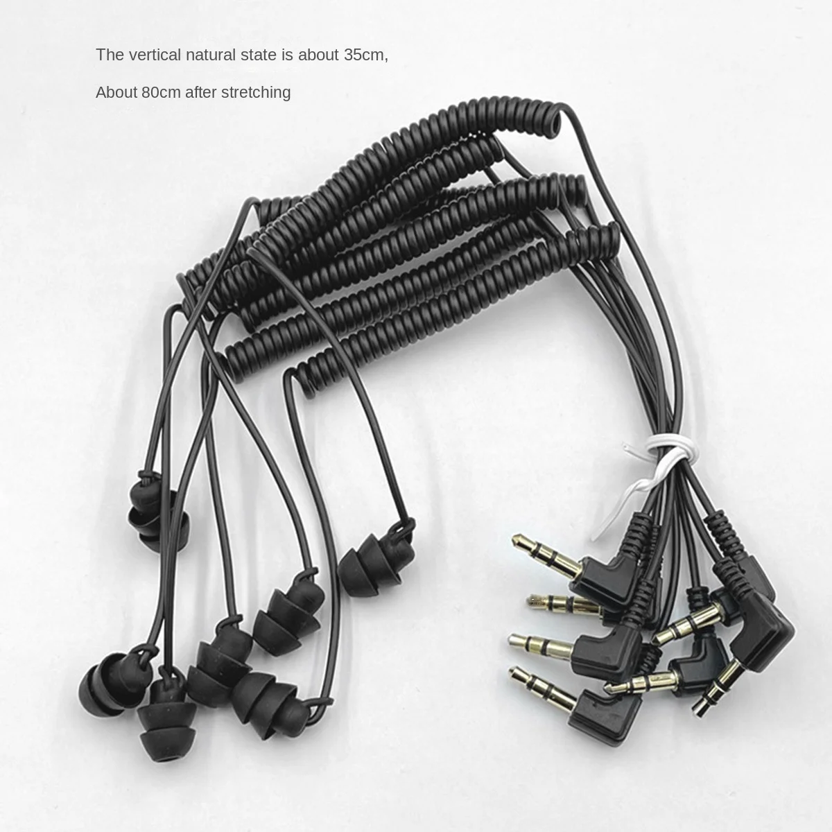 3.5mm Spring Earphones Single Side Headphones Earbuds Wired Headset for Mobile Phone MP3 Computer
