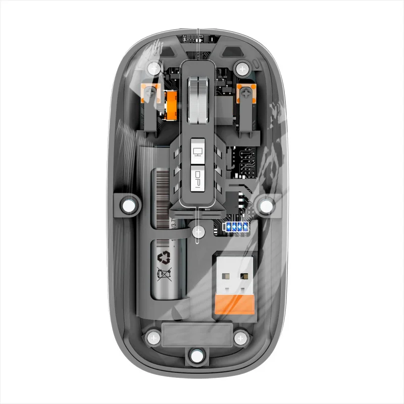 

M233 Transparent Crystal Magnetic Wireless Bluetooth Mouse Rechargeable Silent Three-Mode Cute Office