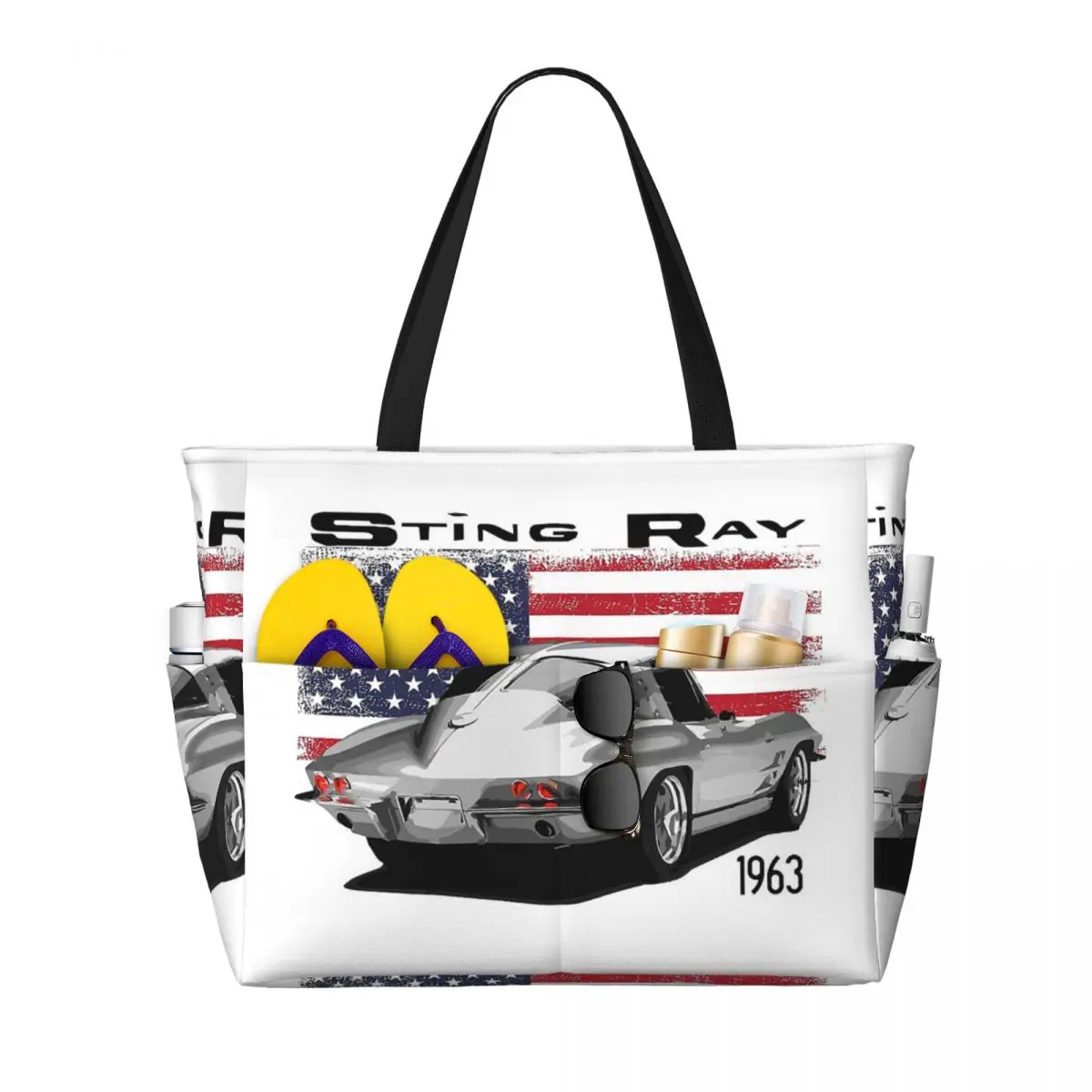 

Классическая пляжная сумка Corvette Car, спортивная сумка для занятий йогой, большая сумка-тоут, женская дорожная сумка, сумка для фитнеса
