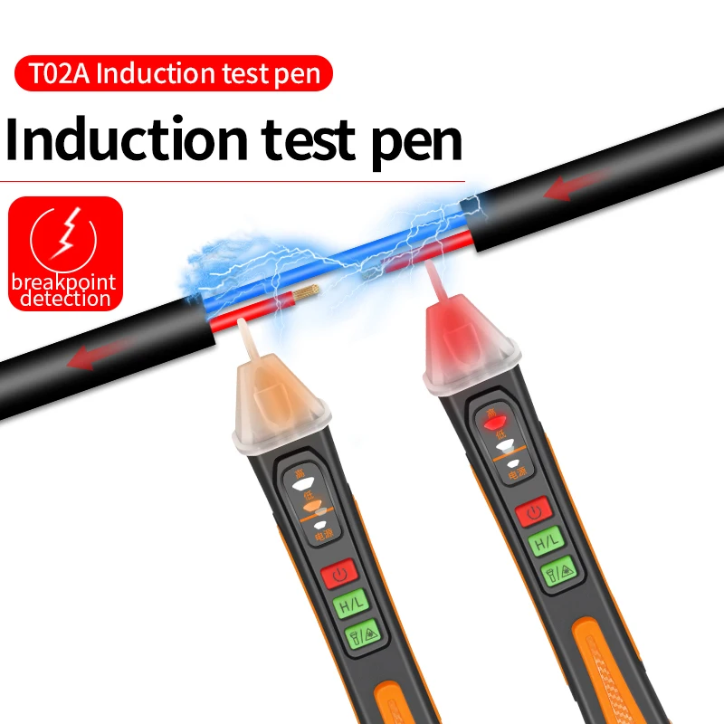 Imagem -02 - Njty Non Contact Voltage Detector T02a ac Voltage Tester Pen Meter 121000v Electric Sensor Test Pencil Smart Breakpoint Finder