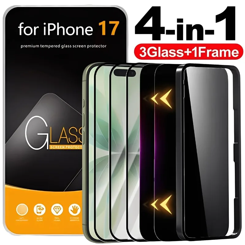 

Закаленное стекло, простая установка, защитная пленка для экрана для iPhone 17 Pro Max, защитные пленки с твердостью HD для iPhone 17