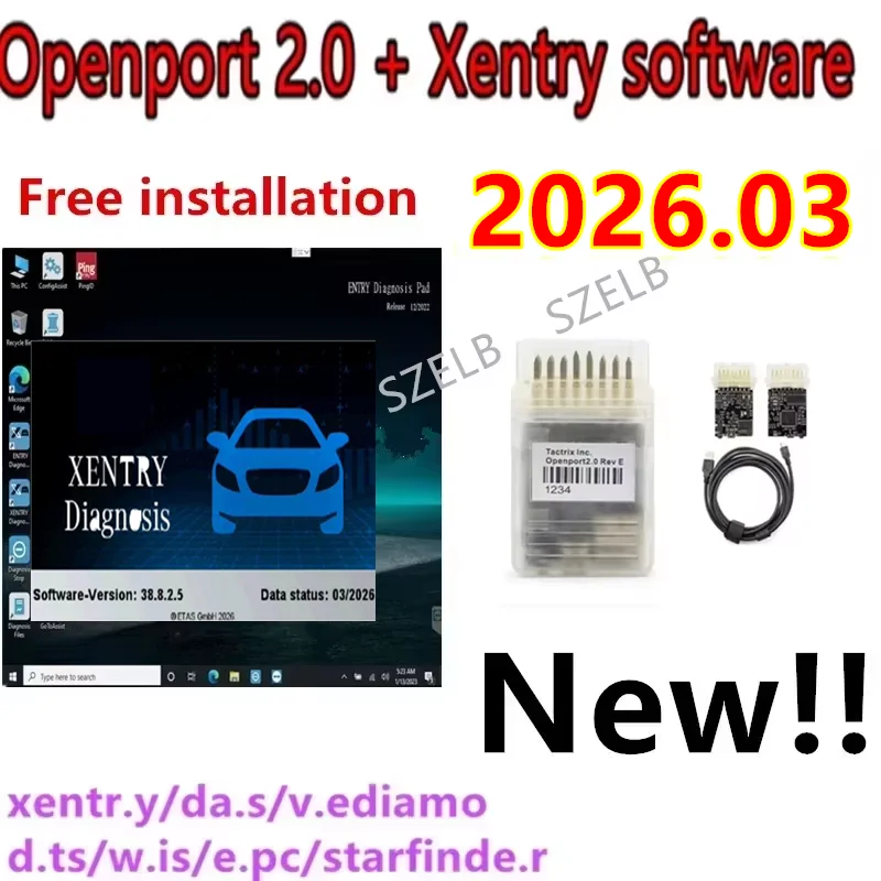 

2026.03 Xentry Diagnostic Software with Tactrix Openport 2.0 ECU Chip Tuning Tool OBD 2 OBD2 Scanner Tool xentry software instal