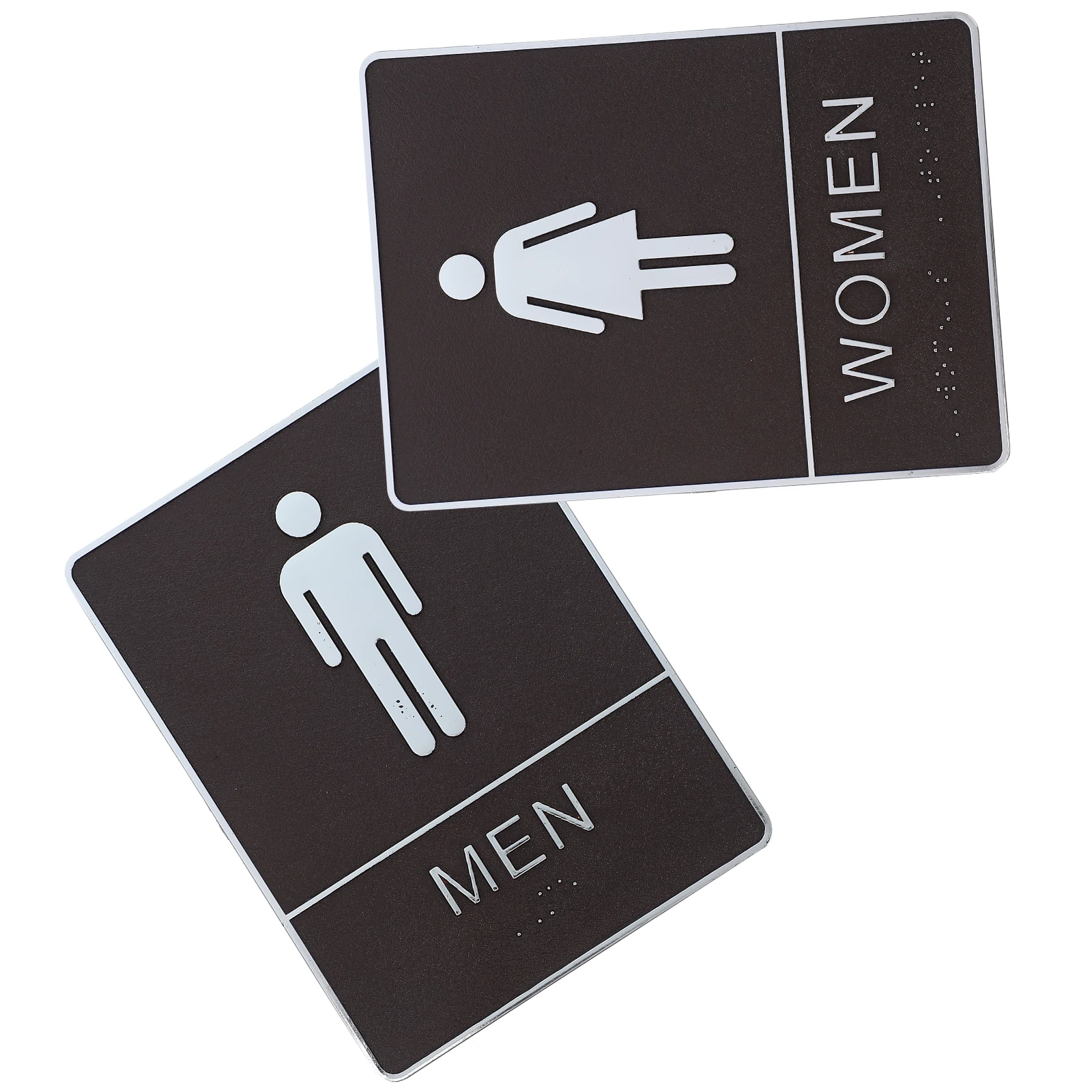 

1 Pair Braille Men Women Self-Stick Acrylic Gender Indicator Adhesive Washroom Identification Marker Public Bathroom Plaque
