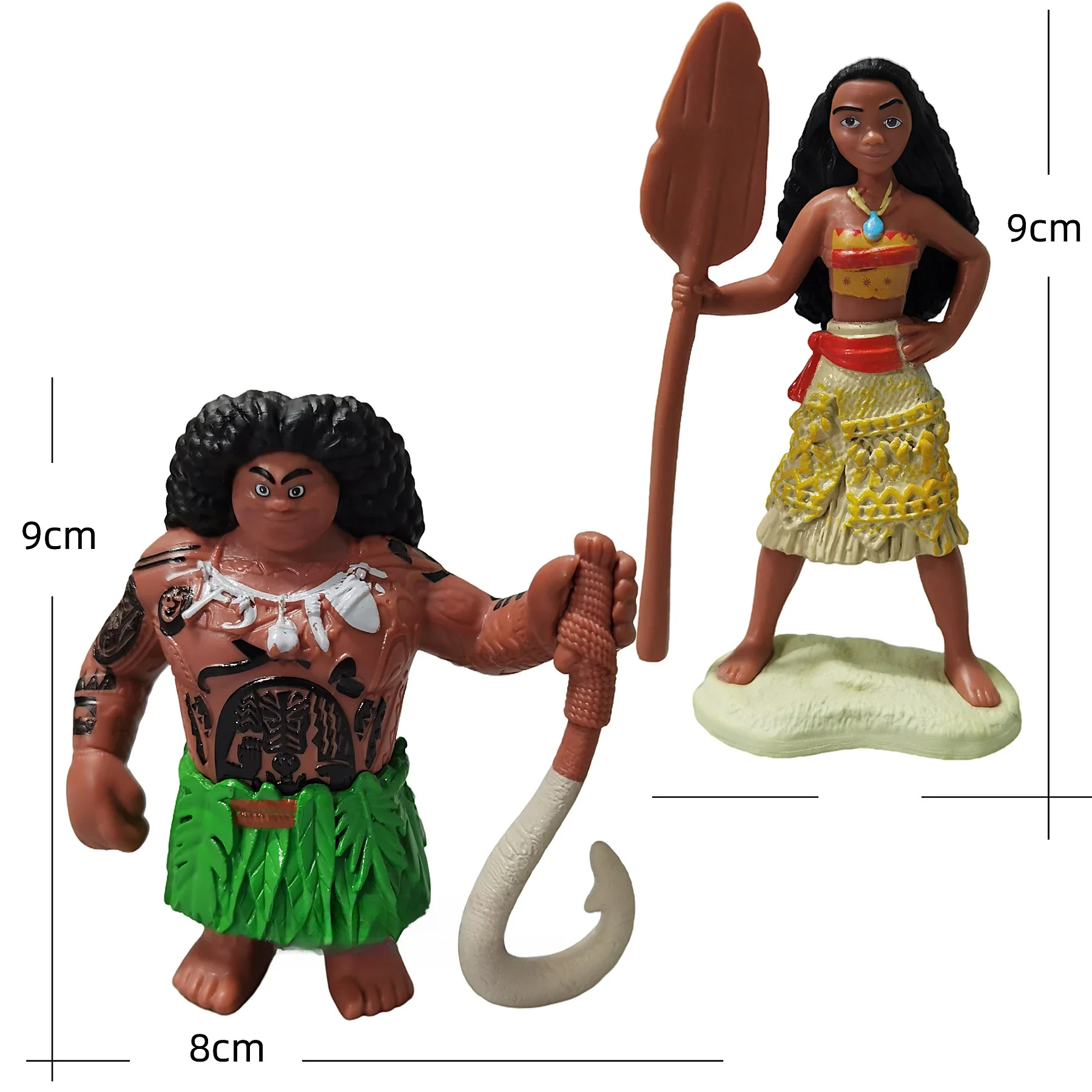 Ocean Wonderland 2 Moana Princess Legend, Vaiana, Maui Chief, Tui, Tala, Heihei Pua Anime Figure, Modèle d'ornement, Jouet pour enfants, Cadeau, Lot de 6 pièces