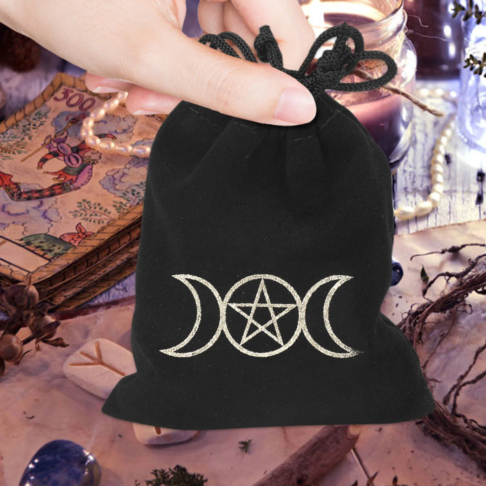 Tarot Pouch Tarot Cards & Dice Storage Bag Velvet Jewelry Pouches With Drawstrings Tarot Bag For D&D Dungeons And Dragons