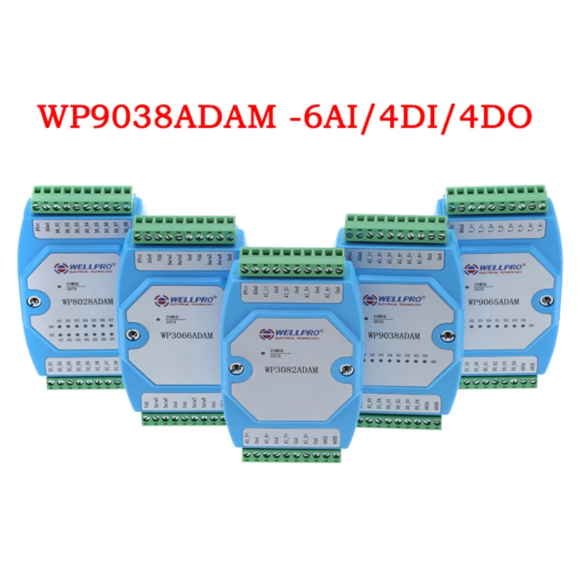 0-20ma/4-20ma Strom erfassungs modul 6ai/4di/4do modbus Communication-WP9038ADAM