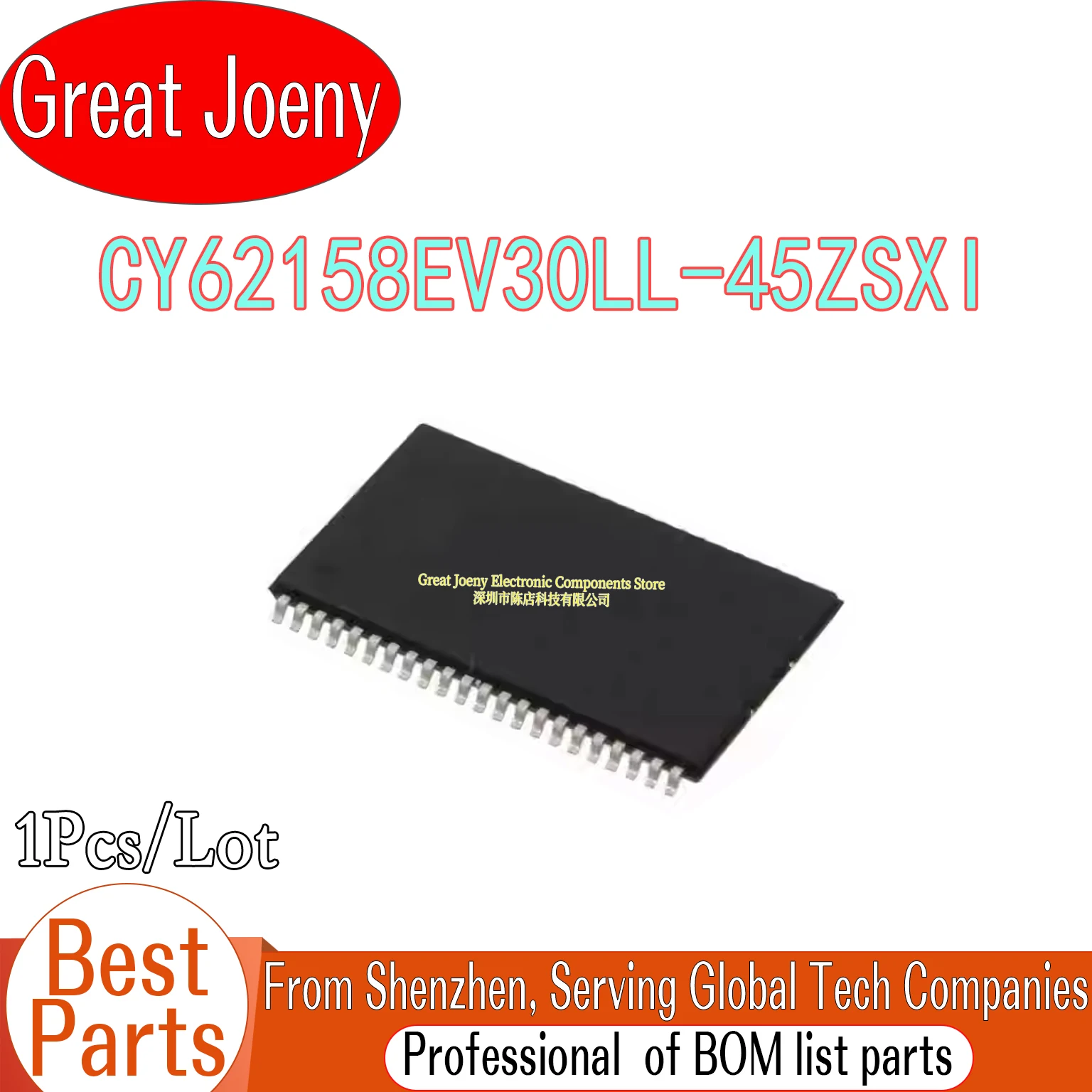 100% New Original CY62158EV30LL CY62158EV30LL-45ZSXI CY62158EV30 IC Chipset TSOP-44