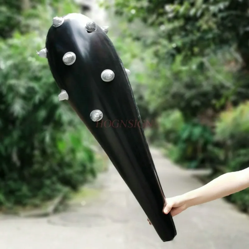 1PCS Colored Wolf Teeth Stick Inflatable Hammer Soft Hammer Toy Blow Blow Large Children's Hammer PVC Activity Prop Soft