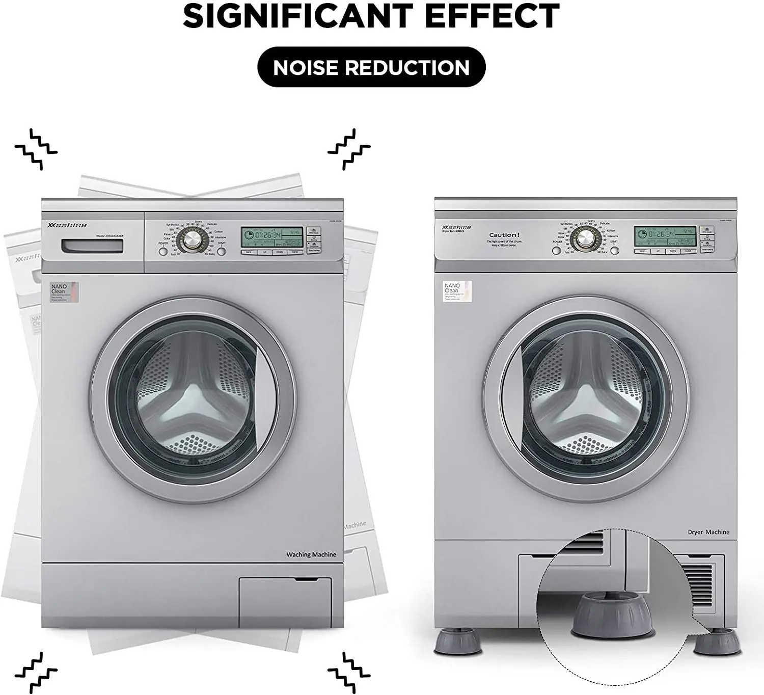 1/2/4 قطعة منصات قدم مكافحة الاهتزاز أرجل مطاطية Slipstop الصامت زلق رفع حصيرة غسالة دعم المخمدات حامل الأثاث #2