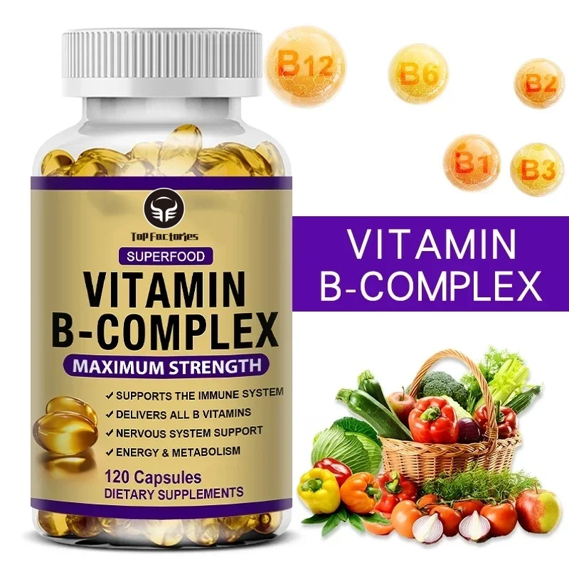 

Daily Vitamin B Complex Capsules - Male And Female Vitamin B Supplements - Supports Neurological And Cognitive Function