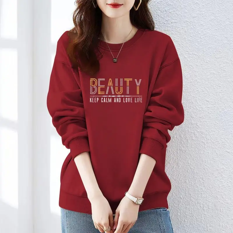 Sweat-shirt pour femmes, nouvelle Section fine, haute qualité, ample, mode, Style coréen, haut décontracté, automne 2025