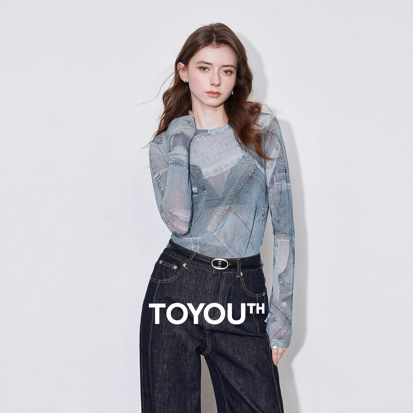 Tie Dye Shirt Vintage - TOYOUTH Kadın Deri Mont 2026 Yaz