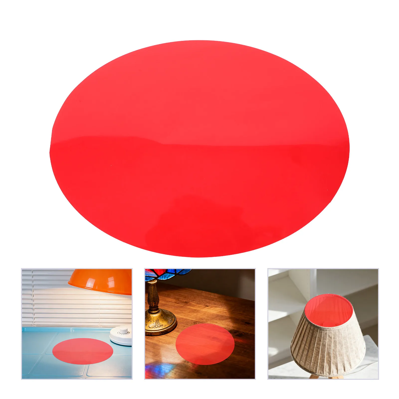 5Pcs Warm Light Film Sticker Colored Round Transparent Overlays 15Cm 5.89 Inch Adhesive Lighting Sheets for Bulbs Spotlight