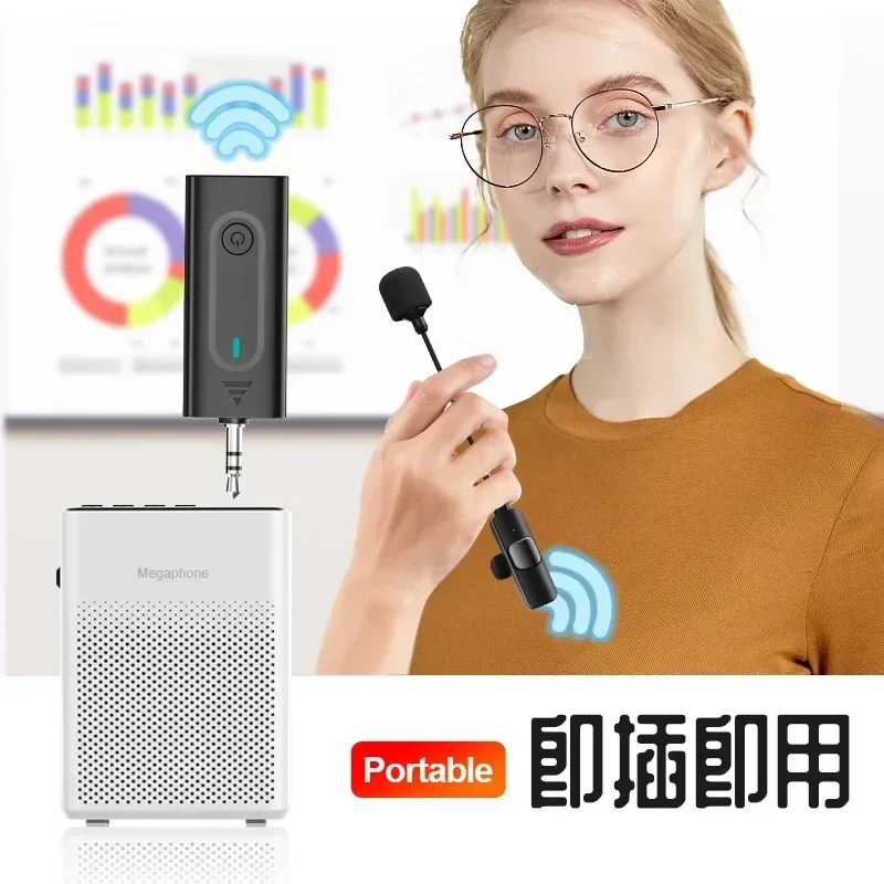 2.4G one to two wireless microphone teacher loudspeaker little bee handheld collar clip extended small microphone headset