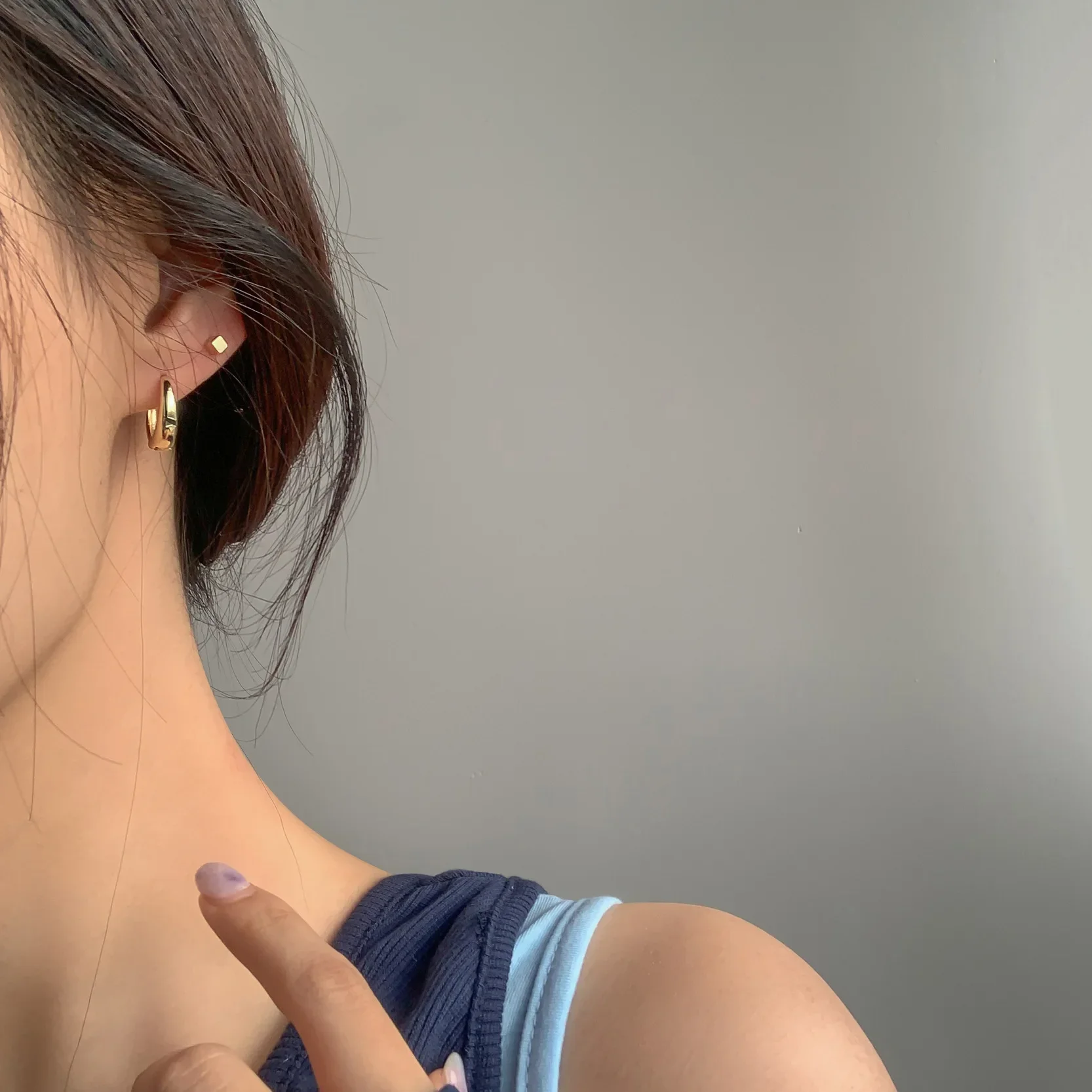 925 silver Gold Earrings Zircon Simple Circle Drop Earrings For Women Gift Earings Fashion Jewelry