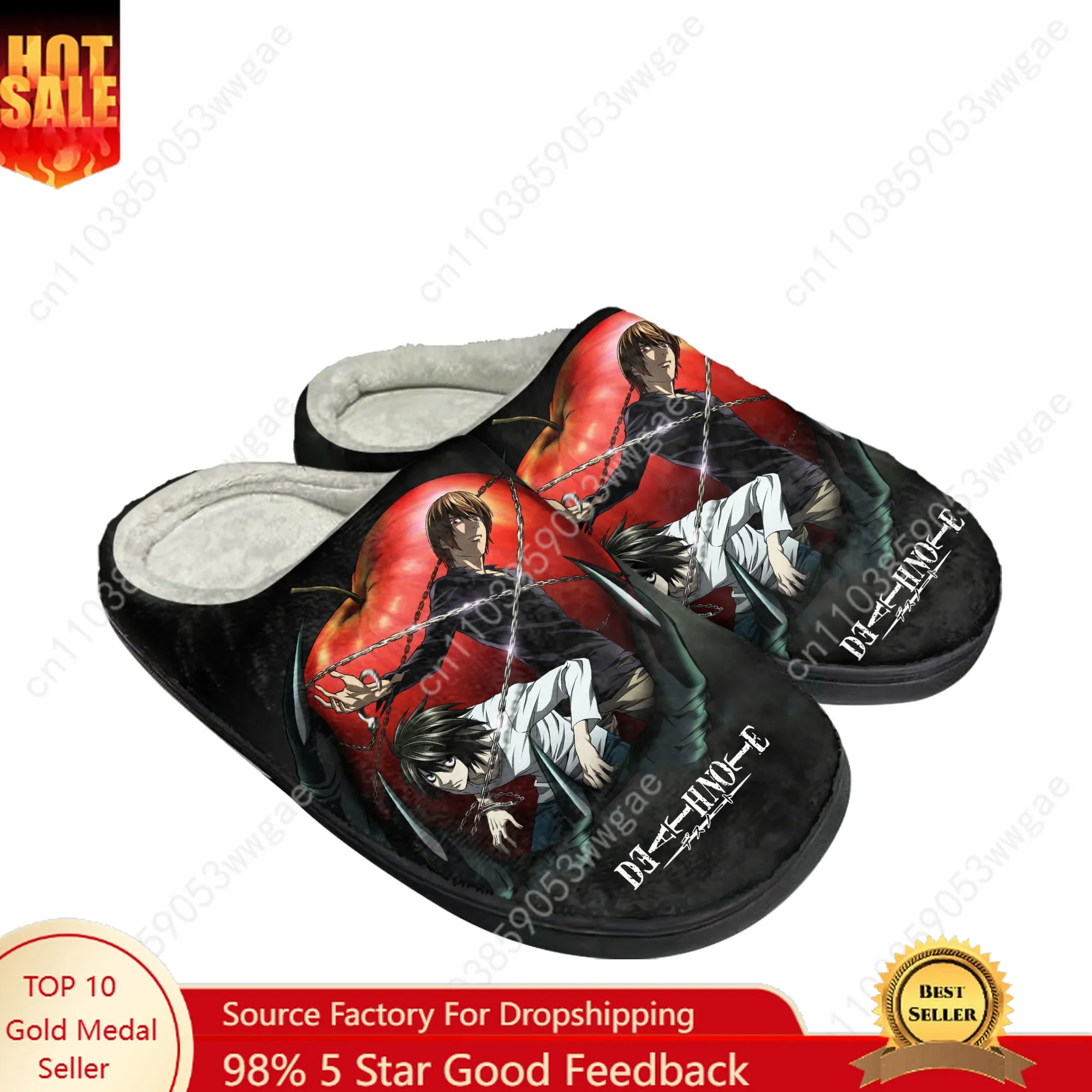 Death Note Cotton Shoes Family Slippers Mens Womens Teenagers High Quality Plush Bedroom Casual Warm Shoes Customized Slippers