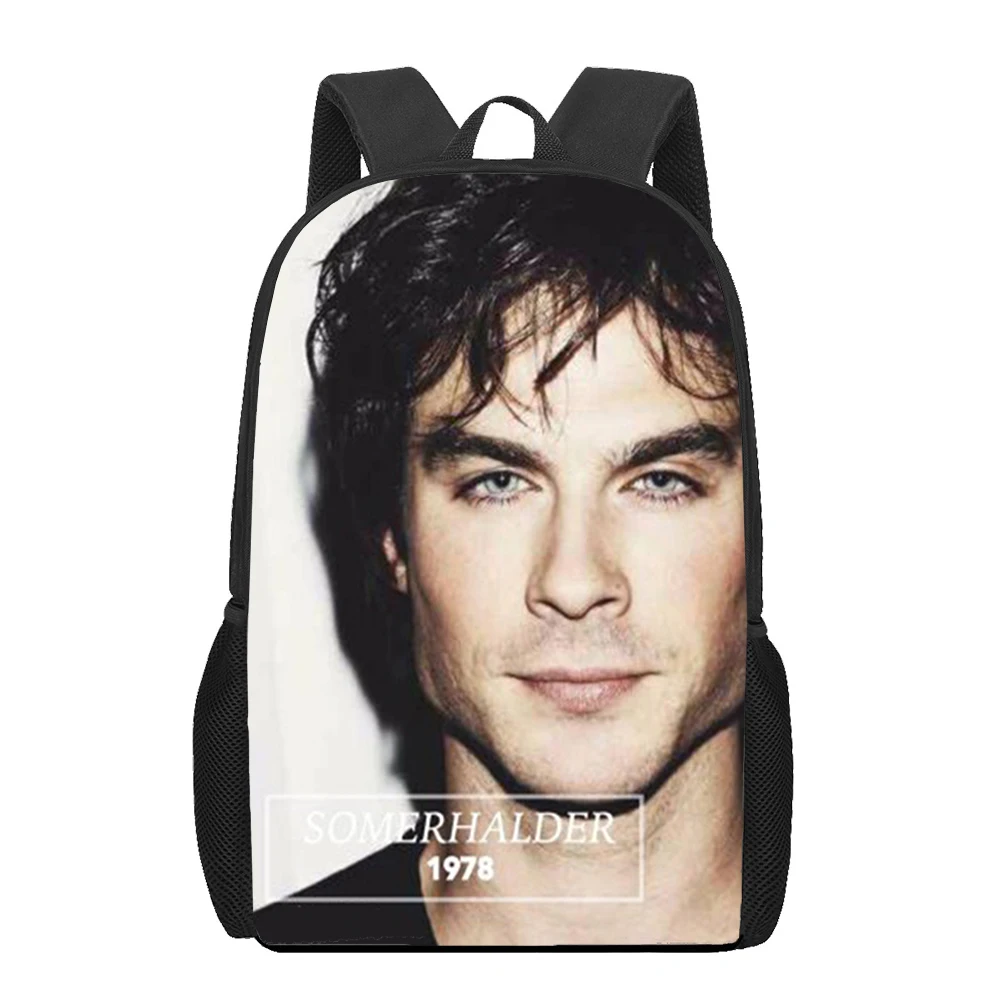 

Vampire Diaries Stefan Damon Men Backpack Kids Boys Backpacks School Bags for Teenage Daily Bagpack Book Bag Packs Bookbag