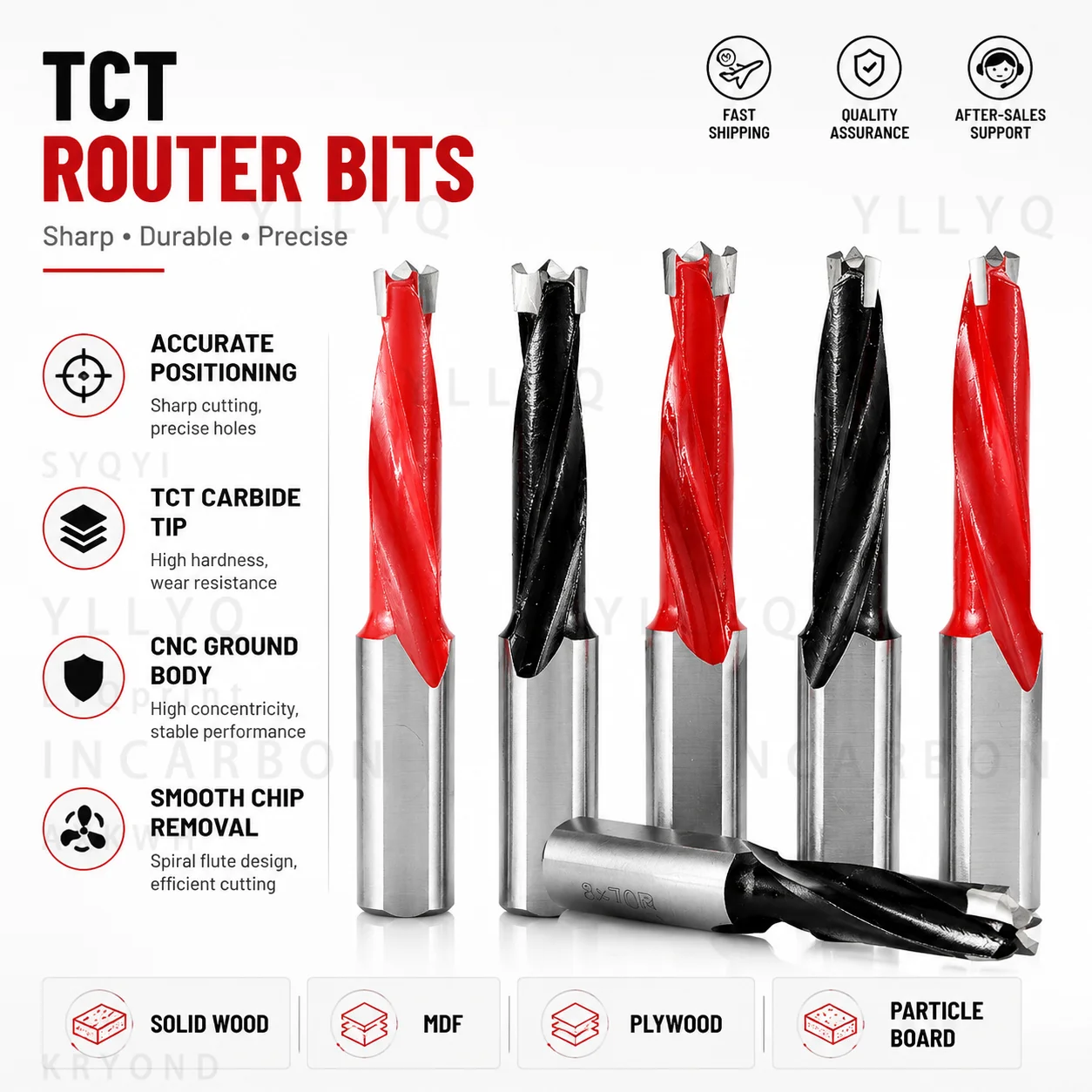 3-in-1 Tungsten Carbide Hinge Drill Bit 70mm Woodworking Router Bit Opener Left & Right Rotation for Wood Drilling Machine