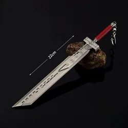 22cm Cloud Strife Buster Sword Fantasy Weapon Game Peripheral Metal Blade Weapon Model Metal Decoration Ornaments Gifts Toys Boy